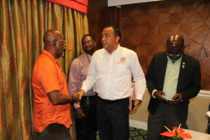 Contract Signing for roof repairs for the Mandeville Regional Hospital valued at 41.4M JMD 