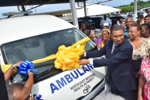 Handing over ceremony for the renovated male Surgical Ward, upgraded Operating Theatre and an ambulance at the St. Ann's Bay Regional Hospital on October 6, 2017