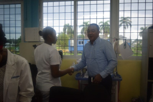 Minister of Health visits the pediatric ward at the Savanna-La-Mar Public General Hospital on August 11, 2017